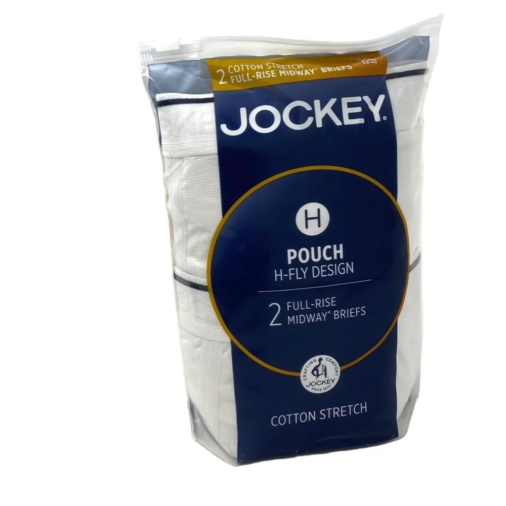 Jockey Men H-Fly Design Pouch 2 Pack Full-Rise Midway Brief Underwear 001147/105 - Picture 4 of 6